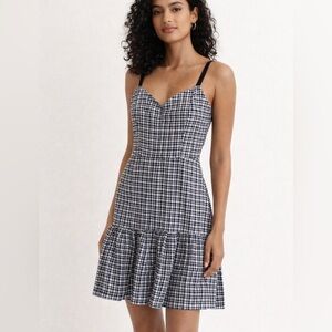 Parker Women’s Large Gingham Dress Retro Picnic Academia Cottagecore Preppy